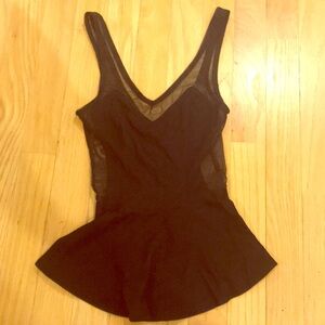 NWOT Sparkle and Fade Mesh peplum black tank